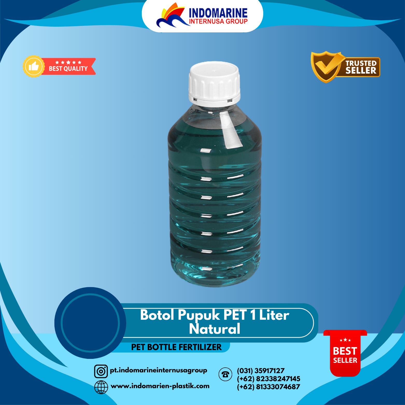 Botol Pupuk PET 1 Liter Natural